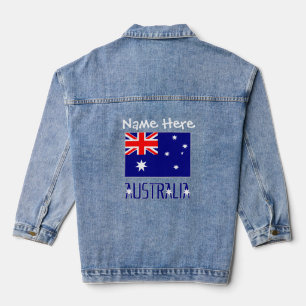 Australia Australian Flag White Personalization Denim Jacket