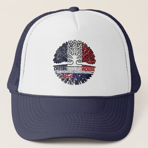 Australia Australian French France Tree Roots Flag Trucker Hat