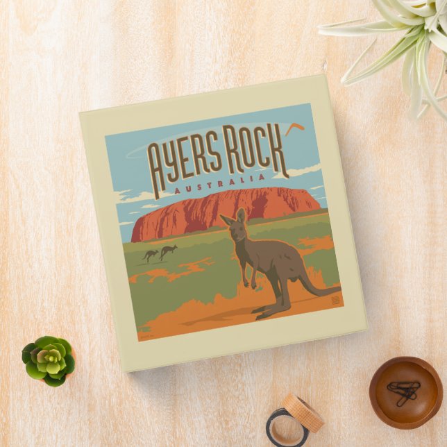 Australia | Ayers Rock Kangaroos 3 Ring Binder (In Situ)
