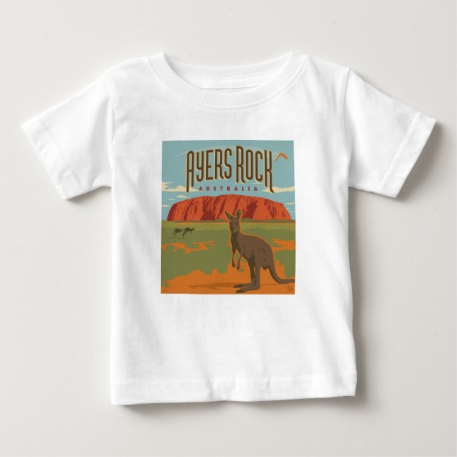 Australia | Ayers Rock Kangaroos Baby T-Shirt (Front)