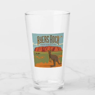 Australia Ayers Rock Kangaroos Glass