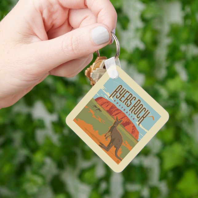 Australia | Ayers Rock Kangaroos Keychain (Hand)