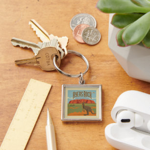 Australia Ayers Rock Kangaroos Keychain