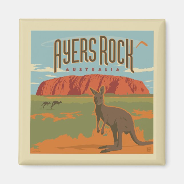 Australia | Ayers Rock Kangaroos Magnet (Front)