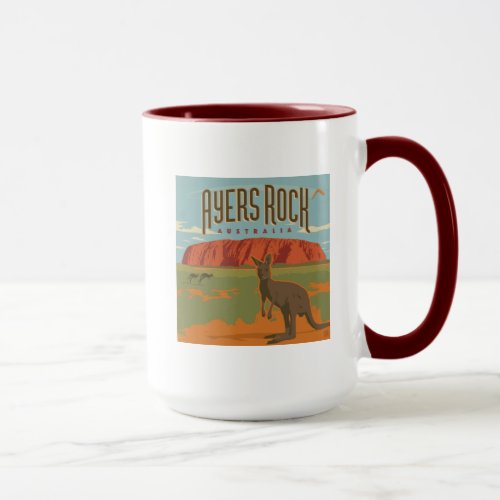 Australia  Ayers Rock Kangaroos Mug