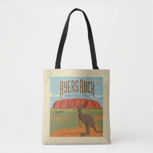Australia Ayers Rock Kangaroos Tote Bag