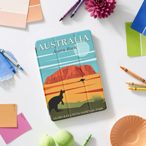 Australia Ayers Rock vintage travel poster iPad Pro Cover