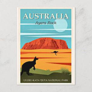 Australia, Ayers Rock, vintage travel poster Postcard