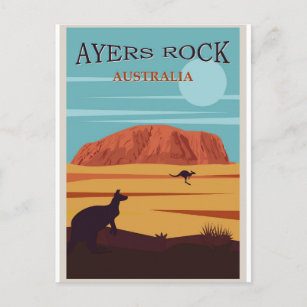 Australia Ayers Uluru Rock Vintage Travel Postcard