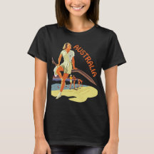 Australia Beach Girl Retro Travel