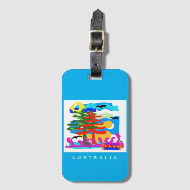 Australia - BEACHES - Sun & Surf- Blue Luggage Tag (Front Vertical)