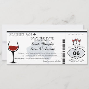 Australia Boarding Pass Save the Date