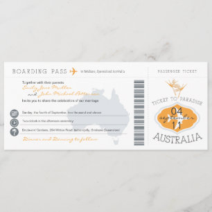 Australia Boarding Pass Wedding Invitation