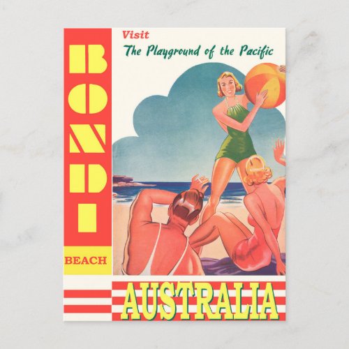Australia Bondi Beach Vintage Travel Postcard