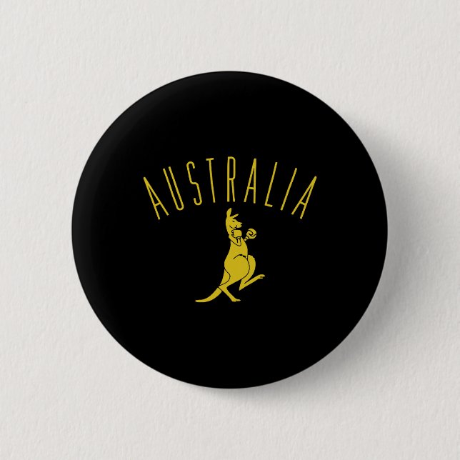 Australia Boxing Kangaroo  Button (Front)