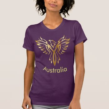 Australia Bushfire Disaster Phoenix Gold Tshirt by funny_tshirt at Zazzle