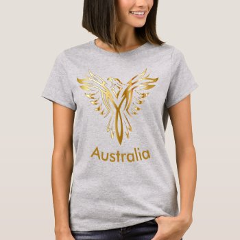 Australia Bushfire Disaster Phoenix Gold Tshirt by funny_tshirt at Zazzle