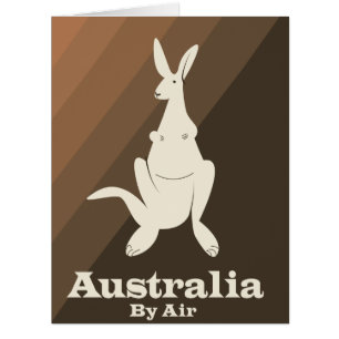 Australia By Air Kangaroo travel poster. Cards