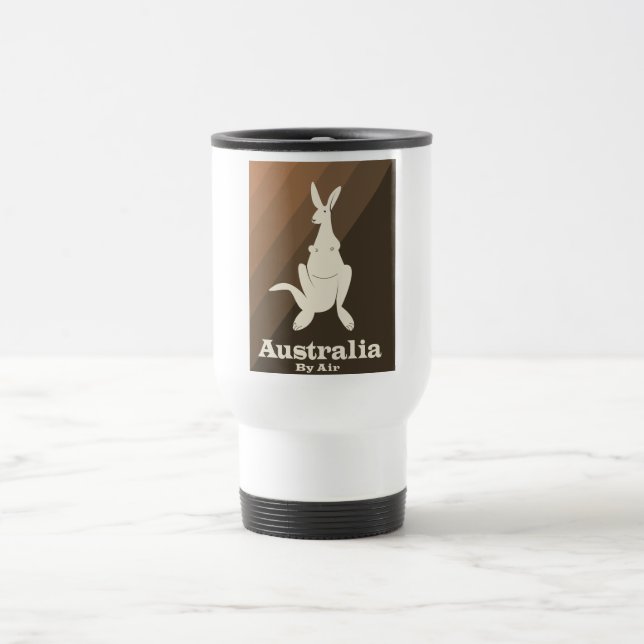 Australia By Air Kangaroo travel poster. Travel Mug (Center)
