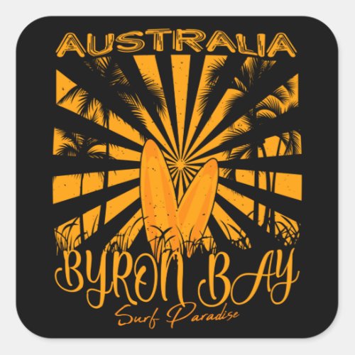 Australia Byron Bay Surf Paradise Square Sticker