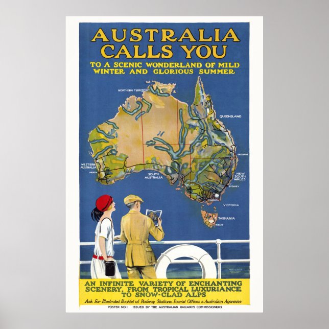 Australia Calls You Vintage Poster 1924 (Front)
