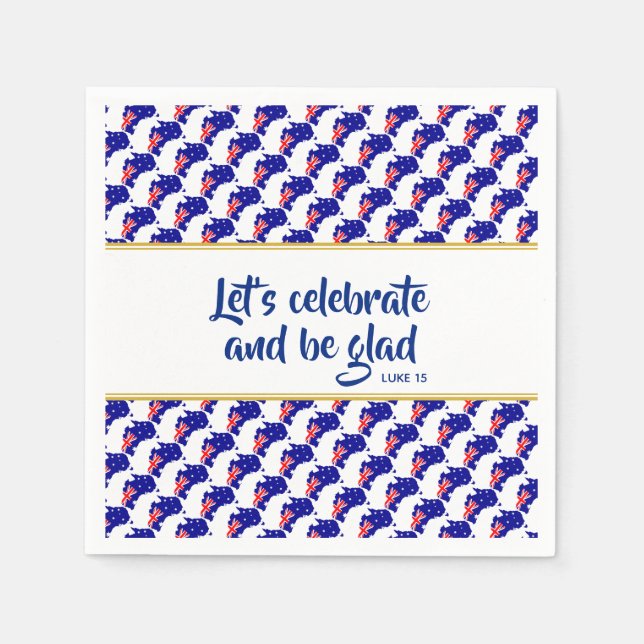 AUSTRALIA Christian Custom Celebration Party Paper Napkins (Front)