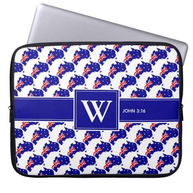 AUSTRALIA Christian Scripture Monogram Laptop Laptop Sleeve (Front)