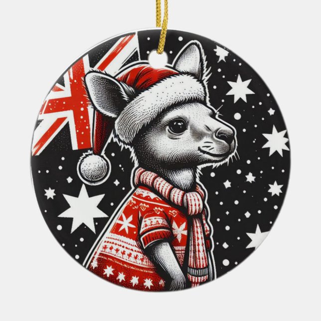 AUSTRALIA CHRISTMAS CERAMIC ORNAMENT (Front)