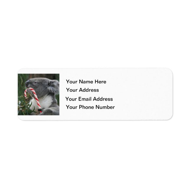 Australia Christmas Koala Bear Label (Front)