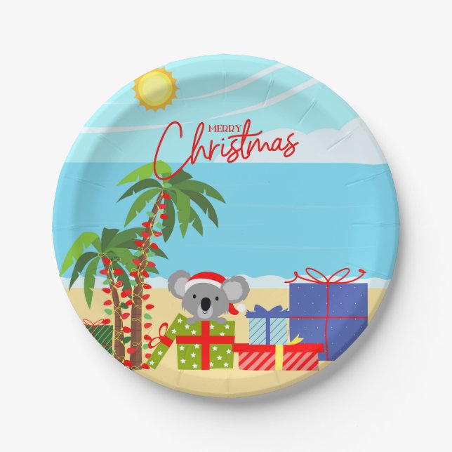 Australia Christmas Paper Plates (Front)