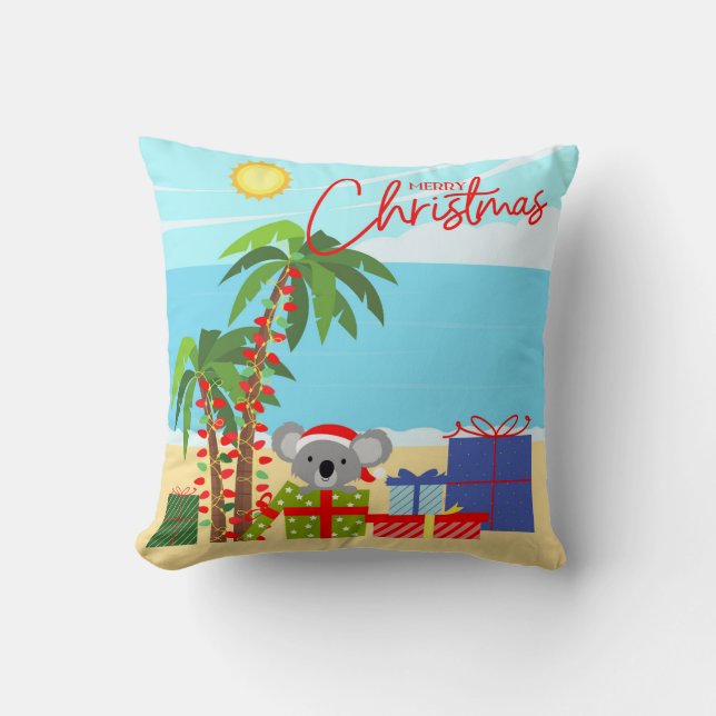 Australia Christmas Throw Pillow (Front)