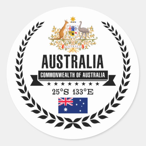 Australia Classic Round Sticker
