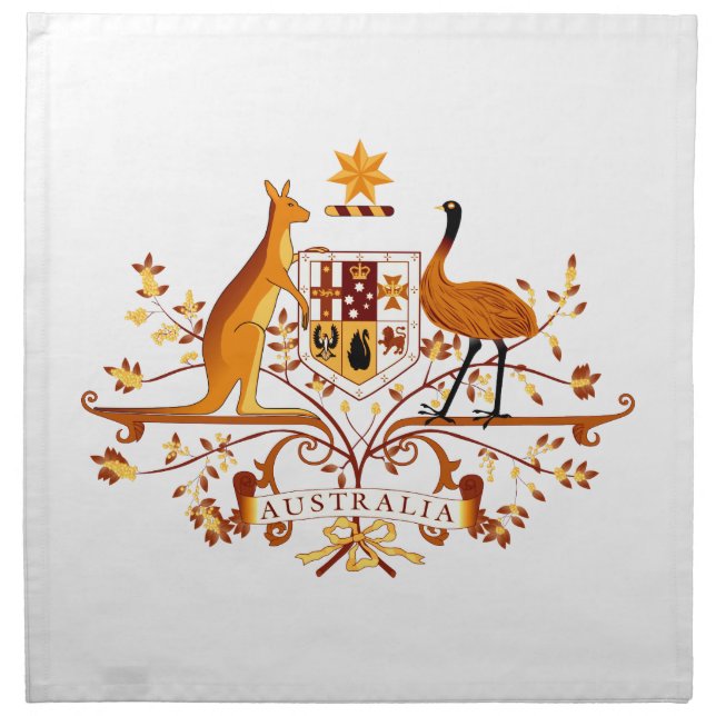 Australia COA Brown Cloth Napkin (Front)