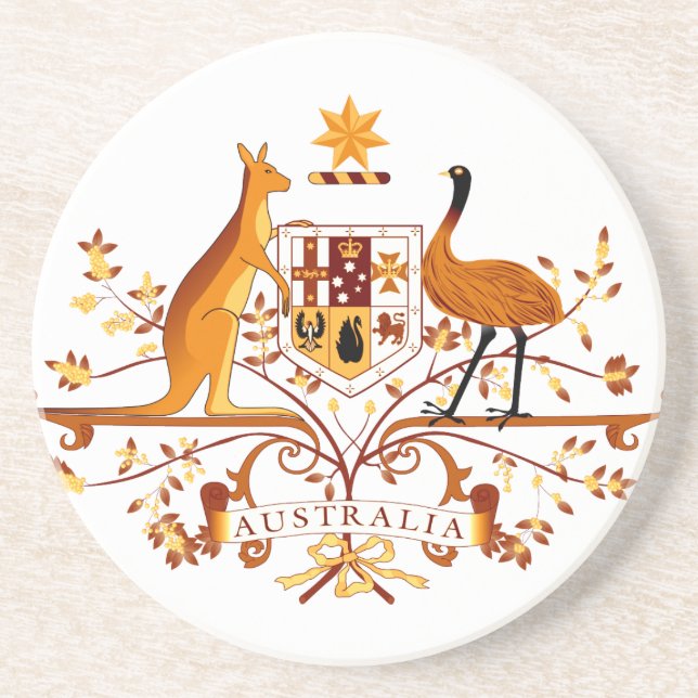 Australia COA Brown Drink Coaster (Front)
