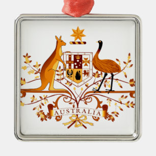 Australia COA Brown Metal Ornament