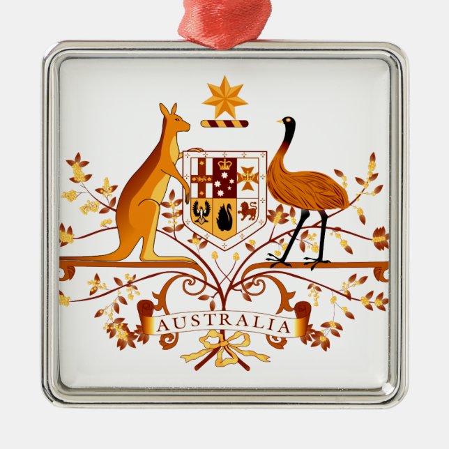 Australia COA Brown Metal Ornament (Front)