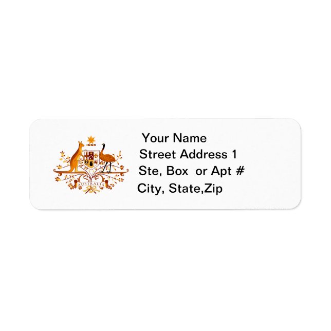 Australia COA Return Address Labels (Front)