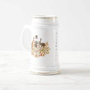 australia coat of arms beer stein
