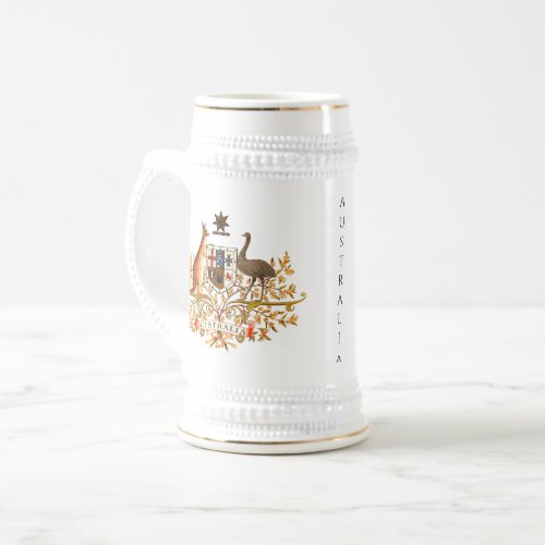 australia coat of arms beer stein