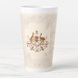 Australia Coat of Arms Brown Tint Latte Mug