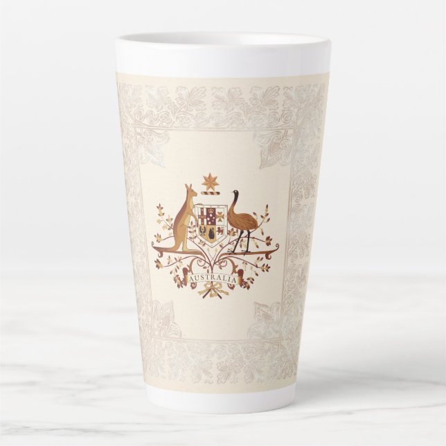 Australia Coat of Arms Brown  Tint  Latte Mug (Front)