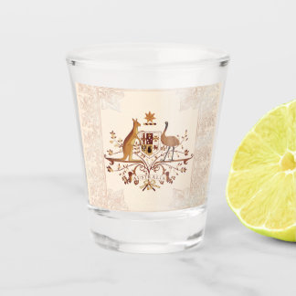 Australia Coat of Arms Brown Tint Shot Glass