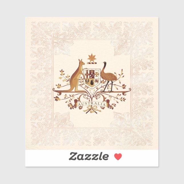 Australia Coat of Arms Brown  Tint  Sticker (Sheet)