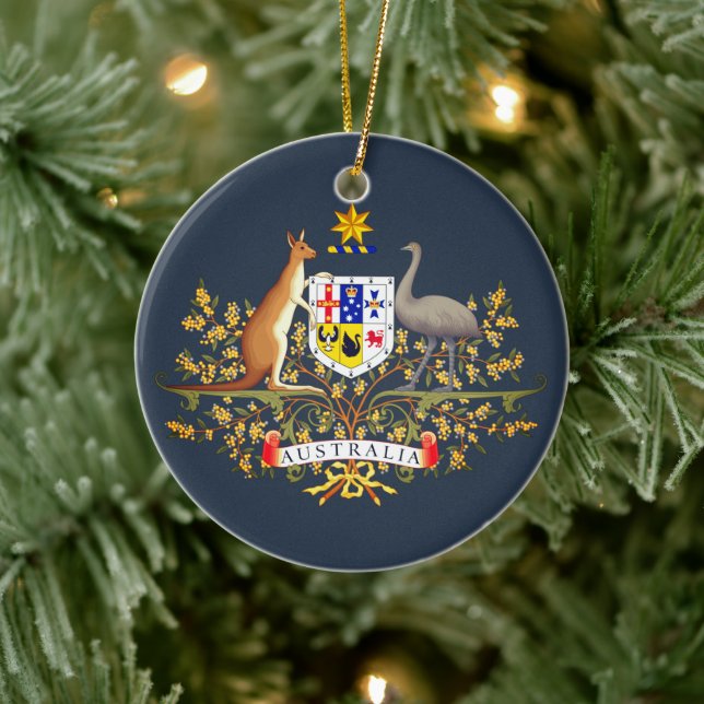 Australia Coat of Arms Ceramic Ornament (Tree)