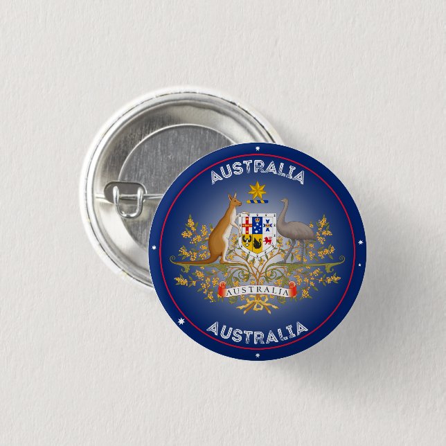 Australia Coat of Arms Circle Shape Button (Front & Back)