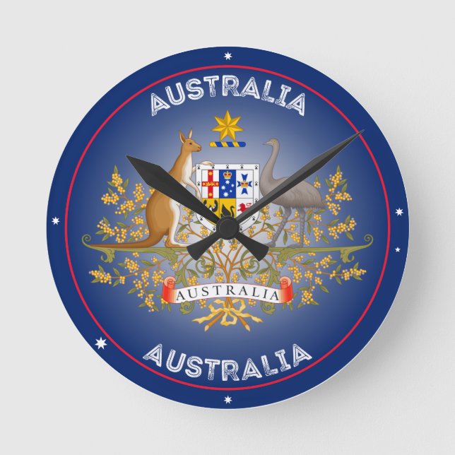 Australia Coat of Arms Circle Shape Round Clock (Front)