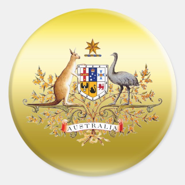 Australia Coat of Arms Classic Round Sticker (Front)