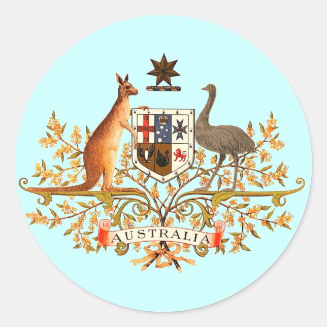 australia coat of arms classic round sticker (Front)