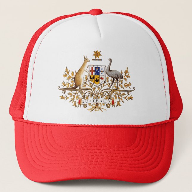 Australia Coat of Arms detail Trucker Hat (Front)