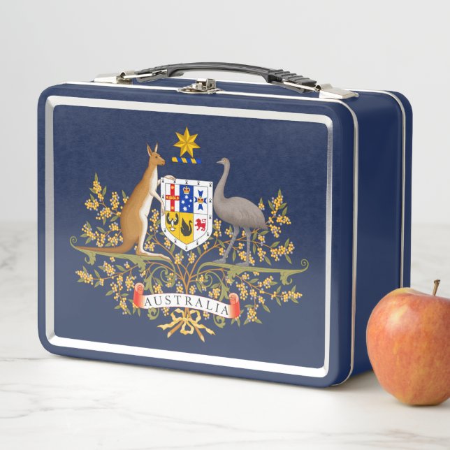 Australia Coat of Arms Metal Lunch Box (In Situ)